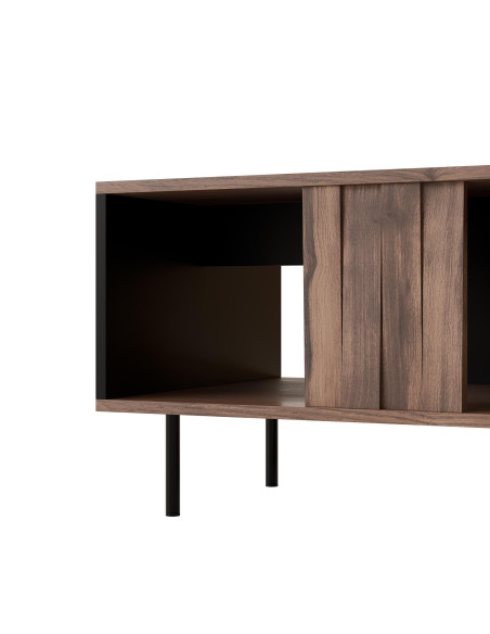 SWING LAW-1 Ława 100/54/45 Cm Orzechowo-Czarna | Nogi Stalowe Czarne