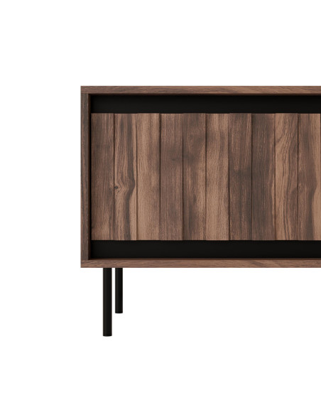 SWING RTV-1 Stolik 2-drzwiowy | Orzechowo-Czarny | Nogi Stalowe Czarne