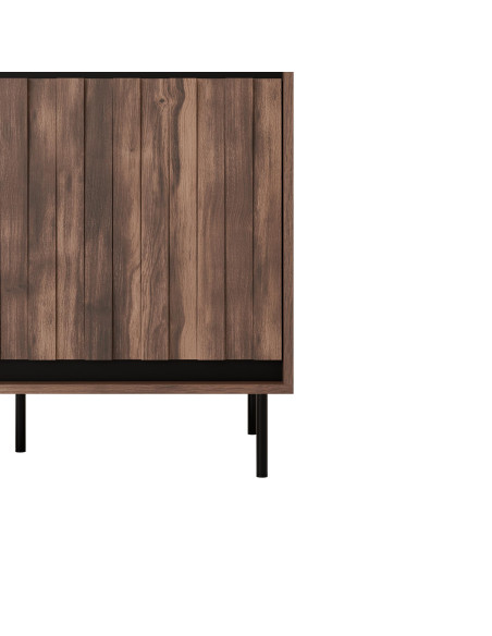 SWING S-1 Szafa 4-drzwiowa | Orzechowo-Czarna | Nogi Stalowe Czarne