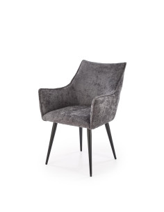 K559 Krzesło Popielate | Tapicerowane, Nogi Czarne | Zgrabne i Wygodne
