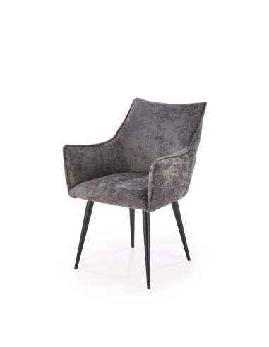 K559 Krzesło Popielate | Tapicerowane, Nogi Czarne | Zgrabne i Wygodne