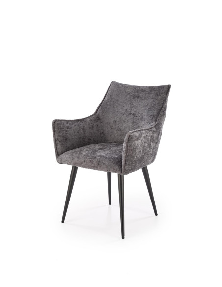 K559 Krzesło Popielate | Tapicerowane, Nogi Czarne | Zgrabne i Wygodne