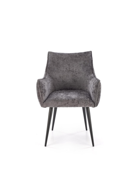 K559 Krzesło Popielate | Tapicerowane, Nogi Czarne | Zgrabne i Wygodne