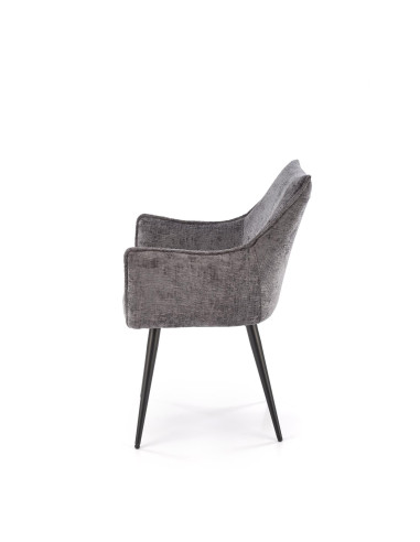 K559 Krzesło Popielate | Tapicerowane, Nogi Czarne | Zgrabne i Wygodne