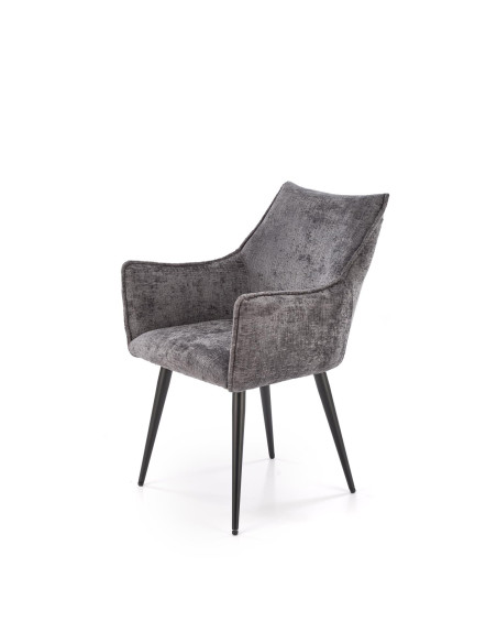 K559 Krzesło Popielate | Tapicerowane, Nogi Czarne | Zgrabne i Wygodne