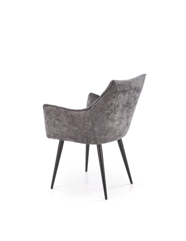 K559 Krzesło Popielate | Tapicerowane, Nogi Czarne | Zgrabne i Wygodne