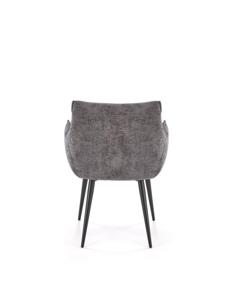 K559 Krzesło Popielate | Tapicerowane, Nogi Czarne | Zgrabne i Wygodne
