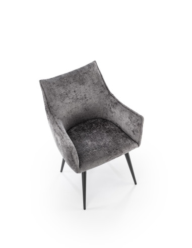 K559 Krzesło Popielate | Tapicerowane, Nogi Czarne | Zgrabne i Wygodne