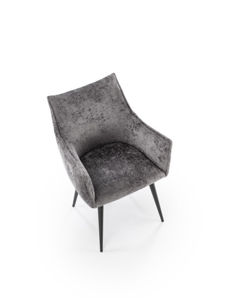 K559 Krzesło Popielate | Tapicerowane, Nogi Czarne | Zgrabne i Wygodne