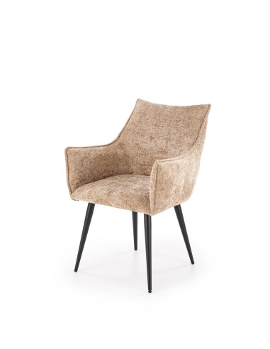 K559 Krzesło Beżowe | Tapicerowane, Nogi Czarne | Zgrabne i Wygodne