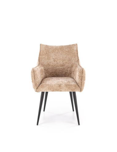 K559 Krzesło Beżowe | Tapicerowane, Nogi Czarne | Zgrabne i Wygodne