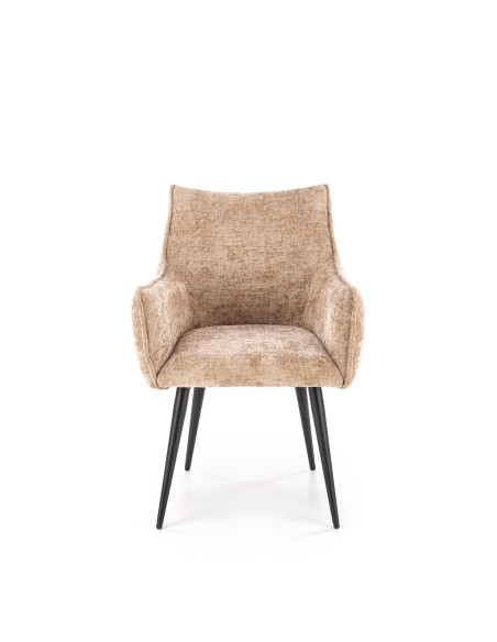 K559 Krzesło Beżowe | Tapicerowane, Nogi Czarne | Zgrabne i Wygodne