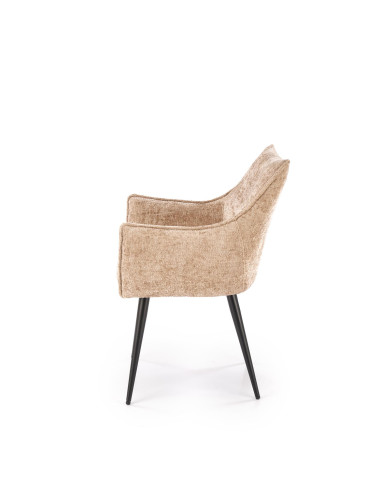 K559 Krzesło Beżowe | Tapicerowane, Nogi Czarne | Zgrabne i Wygodne