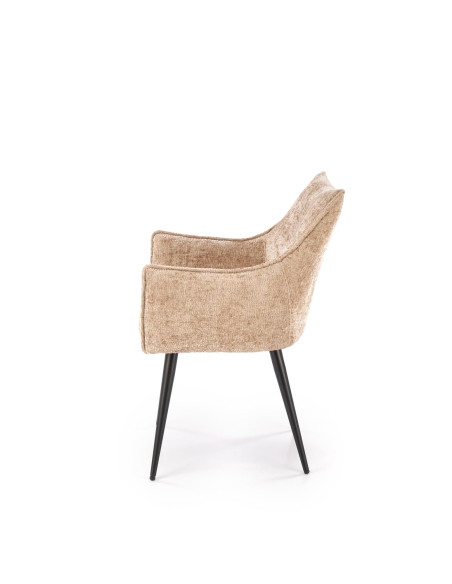 K559 Krzesło Beżowe | Tapicerowane, Nogi Czarne | Zgrabne i Wygodne