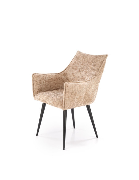 K559 Krzesło Beżowe | Tapicerowane, Nogi Czarne | Zgrabne i Wygodne