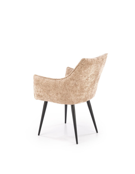 K559 Krzesło Beżowe | Tapicerowane, Nogi Czarne | Zgrabne i Wygodne