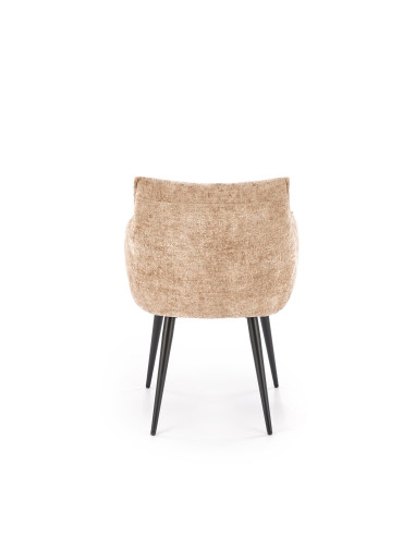 K559 Krzesło Beżowe | Tapicerowane, Nogi Czarne | Zgrabne i Wygodne