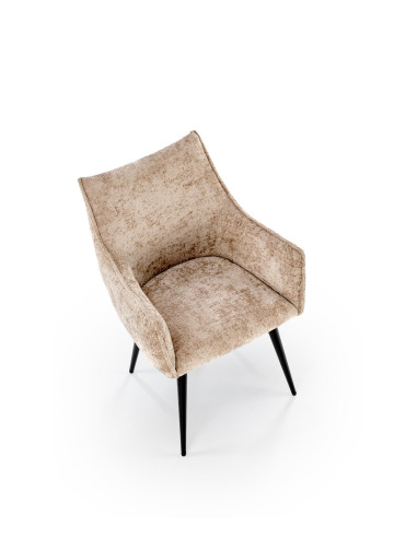 K559 Krzesło Beżowe | Tapicerowane, Nogi Czarne | Zgrabne i Wygodne