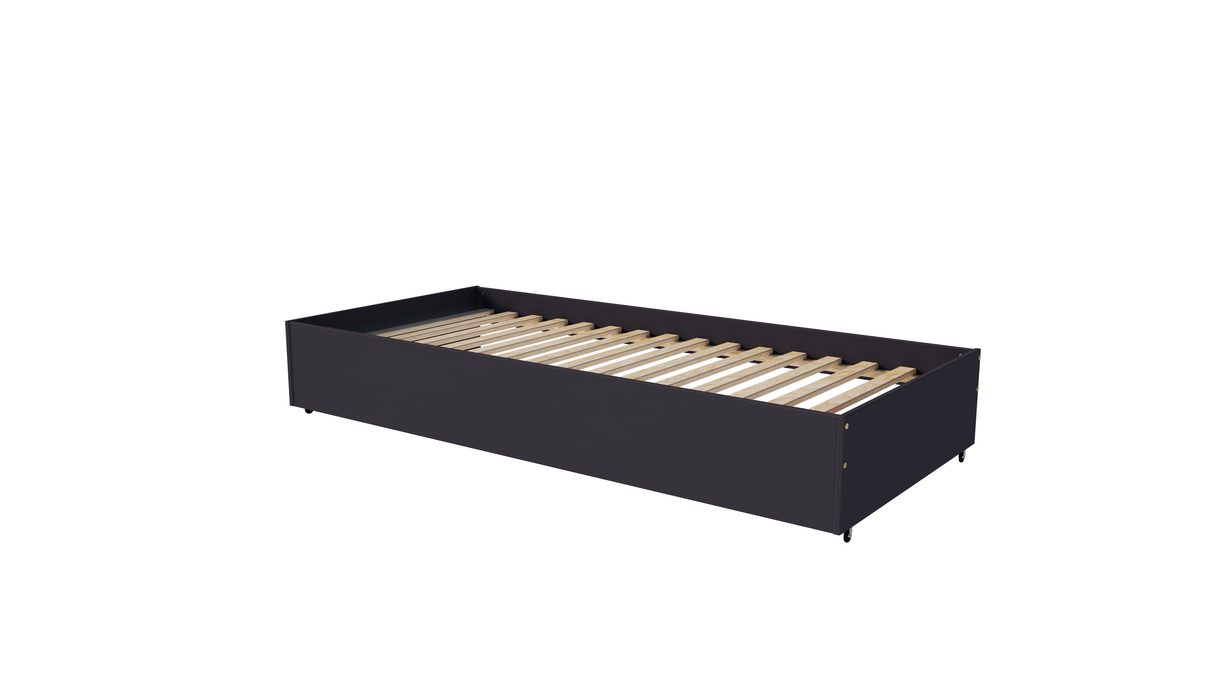 Dodatkowy moduł do spania VERSO F antracyt z kółkami – widok z przodu.