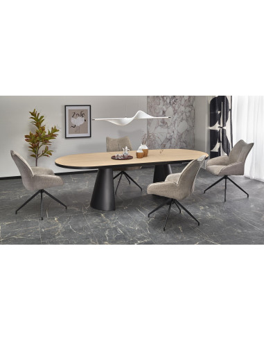 GIACOMO | Owalny Stół Rozkładany 180-240 cm Na Dwóch Kolumnowych Nogach