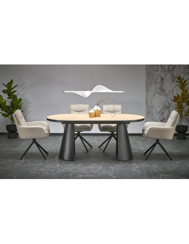 GIACOMO | Owalny Stół Rozkładany 180-240 cm Na Dwóch Kolumnowych Nogach