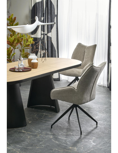 GIACOMO | Owalny Stół Rozkładany 180-240 cm Na Dwóch Kolumnowych Nogach