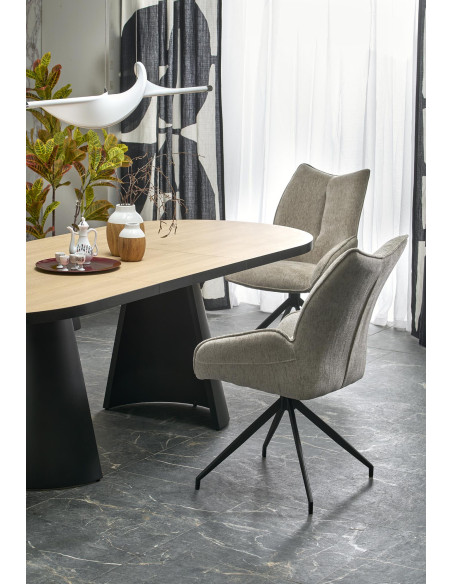 GIACOMO | Owalny Stół Rozkładany 180-240 cm Na Dwóch Kolumnowych Nogach