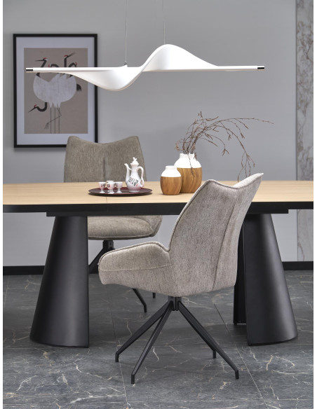 GIACOMO | Owalny Stół Rozkładany 180-240 cm Na Dwóch Kolumnowych Nogach