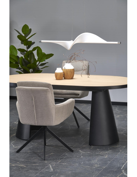 GIACOMO | Owalny Stół Rozkładany 180-240 cm Na Dwóch Kolumnowych Nogach