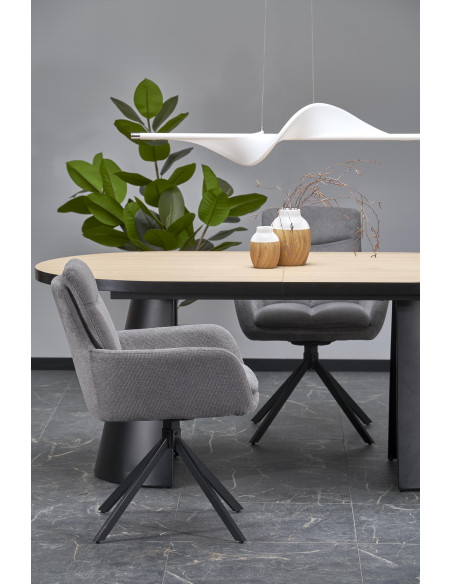 GIACOMO | Owalny Stół Rozkładany 180-240 cm Na Dwóch Kolumnowych Nogach