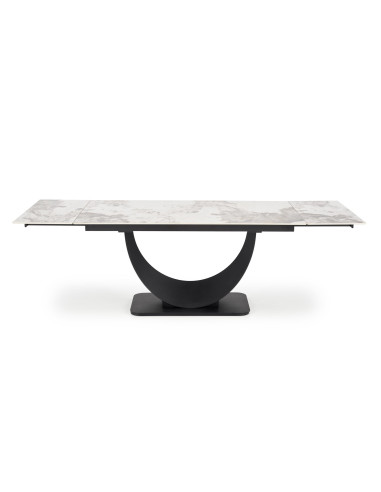 FERNANDO Stół Rozkładany 160-240cm Spiek Biały Marmur - Designerska Podstawa