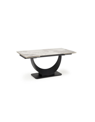 FERNANDO Stół Rozkładany 160-240cm Spiek Biały Marmur - Designerska Podstawa