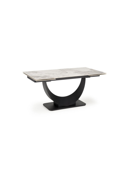 FERNANDO Stół Rozkładany 160-240cm Spiek Biały Marmur - Designerska Podstawa