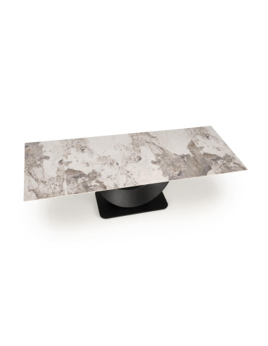 FERNANDO Stół Rozkładany 160-240cm Spiek Biały Marmur - Designerska Podstawa