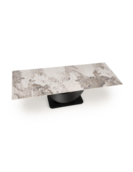 FERNANDO Stół Rozkładany 160-240cm Spiek Biały Marmur - Designerska Podstawa