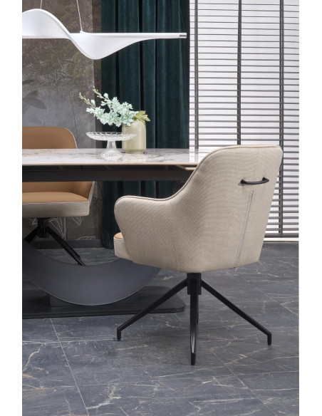 FERNANDO Stół Rozkładany 160-240cm Spiek Biały Marmur - Designerska Podstawa