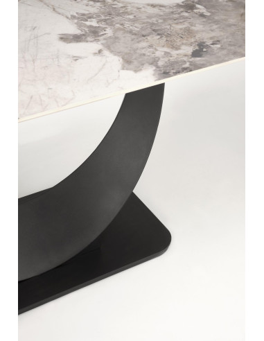FERNANDO Stół Rozkładany 160-240cm Spiek Biały Marmur - Designerska Podstawa
