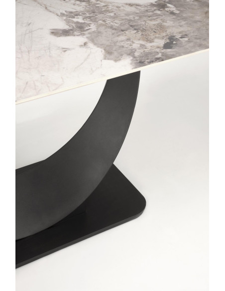 FERNANDO Stół Rozkładany 160-240cm Spiek Biały Marmur - Designerska Podstawa