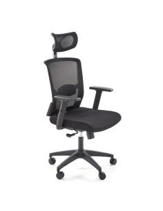 MASON Fotel Gabinetowy Czarny | Regulowane Podłokietniki i Zagłówek