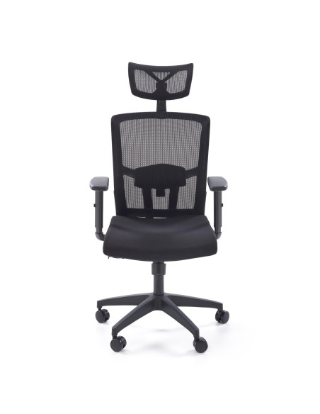 MASON Fotel Gabinetowy Czarny | Regulowane Podłokietniki i Zagłówek