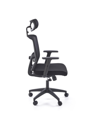 MASON Fotel Gabinetowy Czarny | Regulowane Podłokietniki i Zagłówek