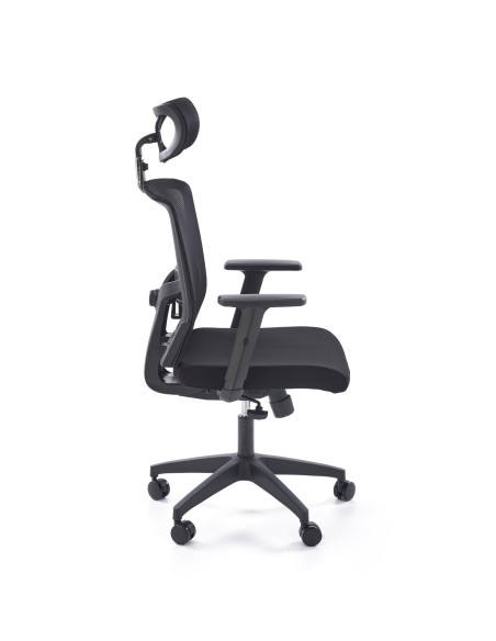 MASON Fotel Gabinetowy Czarny | Regulowane Podłokietniki i Zagłówek