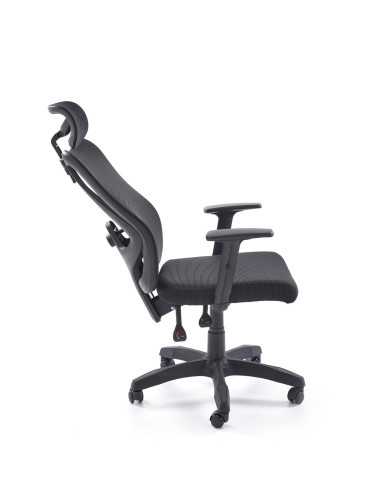 MASON Fotel Gabinetowy Czarny | Regulowane Podłokietniki i Zagłówek