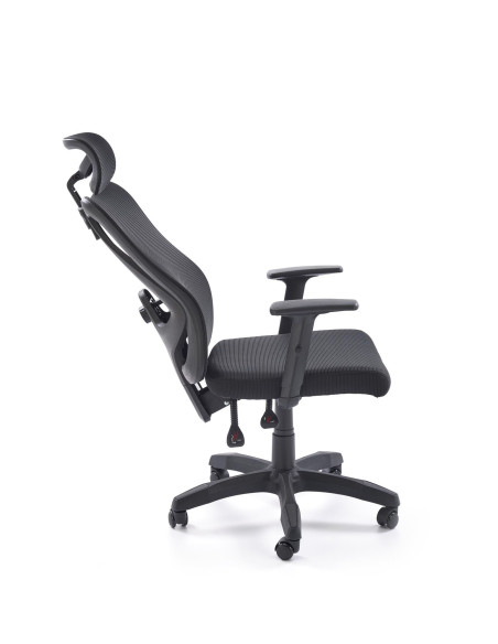 MASON Fotel Gabinetowy Czarny | Regulowane Podłokietniki i Zagłówek