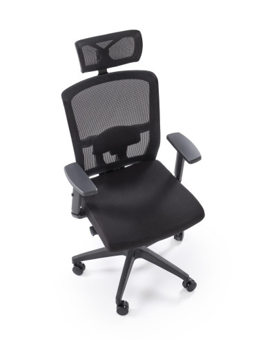 MASON Fotel Gabinetowy Czarny | Regulowane Podłokietniki i Zagłówek