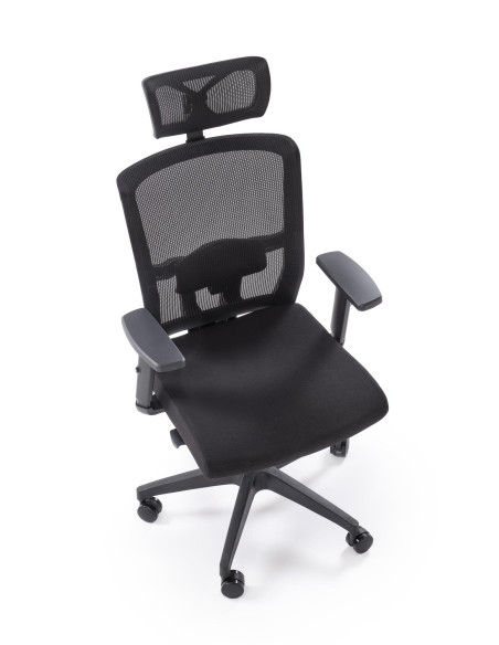 MASON Fotel Gabinetowy Czarny | Regulowane Podłokietniki i Zagłówek