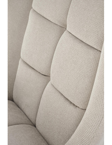 BYRON Fotel Wypoczynkowy USZAK Beżowy | Pikowany, Nogi Stalowe Czarne