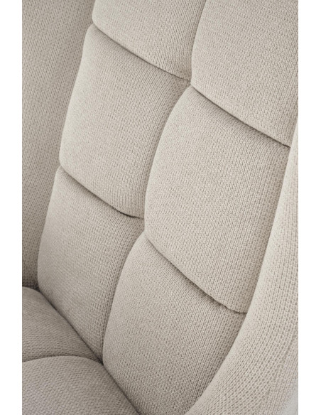 BYRON Fotel Wypoczynkowy USZAK Beżowy | Pikowany, Nogi Stalowe Czarne