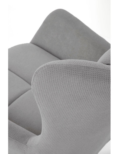 BYRON Fotel Wypoczynkowy USZAK Popielaty | Pikowany, Nogi Stalowe Czarne