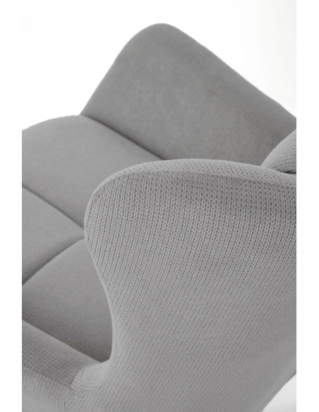 BYRON Fotel Wypoczynkowy USZAK Popielaty | Pikowany, Nogi Stalowe Czarne